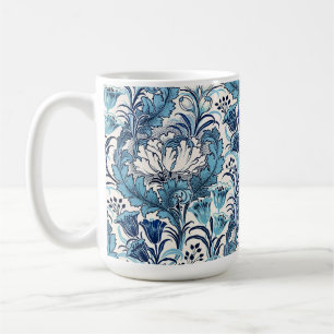 William Morris Blau-Creme-Blumenmuster Kaffeetasse