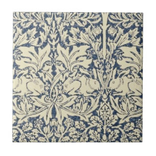 William Morris, Blau grau, Muster, Art Nouveau, vi Fliese