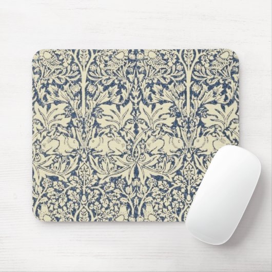 William Morris, Blau grau, Muster, Jugendstil Mousepad (Mit Mouse)