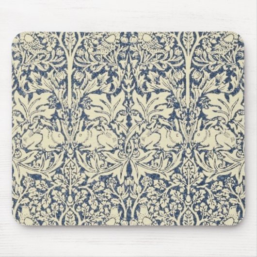 William Morris, Blau grau, Muster, Jugendstil Mousepad (Vorne)