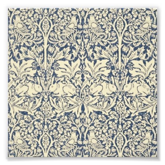 William Morris, Blau grau, Muster, Jugendstil, Vin Fotodruck (Vorne)
