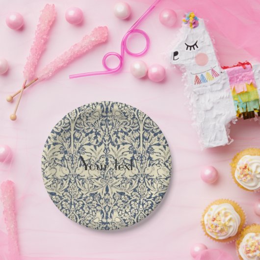 William Morris, Blau grau, Muster, Jugendstil, Vin Pappteller (Party)