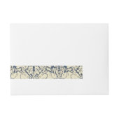 William Morris, Blau grau, Muster, Jugendstil, Vin Rundum-Adressaufkleber (Vorderseite)