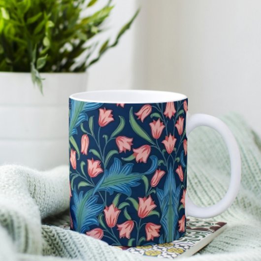 William Morris Blau Grün Rosa Blumenmuster Kaffeetasse