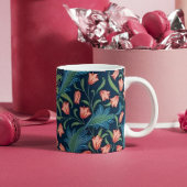 William Morris Blau Grün Rosa Blumenmuster Kaffeetasse