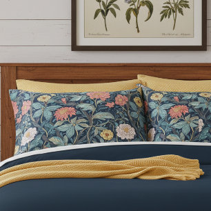 William Morris Blau Türkis Arts & Crafts Floral Kissenbezug