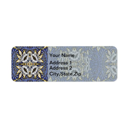 William Morris Blau- und Gold-Tulpen-Weiden-Design (Vorne)