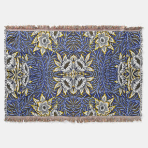 William Morris Blau- und Gold-Tulpen-Weiden-Design Decke