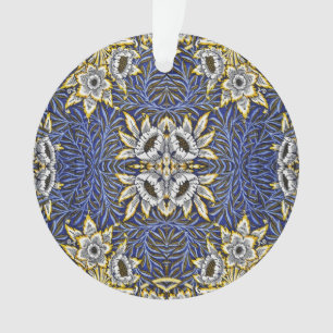 William Morris Blau- und Gold-Tulpen-Weiden-Design Ornament