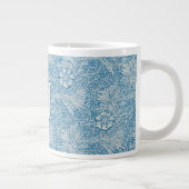 William Morris Blaue Ringelblume Monogramm Jumbo-Tasse (Rechts)
