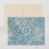 William Morris - Blaue Ringelblume Postkarte (Vorne/Hinten)