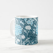 William Morris Blaues Blumenmuster Pre-Raphaeliten Kaffeetasse (Vorderseite Links)