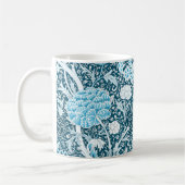 William Morris Blaues Blumenmuster Pre-Raphaeliten Kaffeetasse (Links)