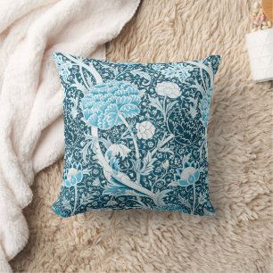 William Morris Blaues Blumenmuster Pre-Raphaeliten Kissen
