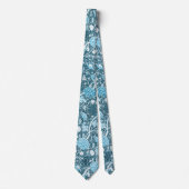 William Morris Blaues Blumenmuster Pre-Raphaeliten Krawatte (Vorderseite)