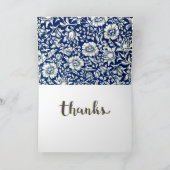 William Morris - Blaues Mallow-Muster Dankeskarte (Innenseite)