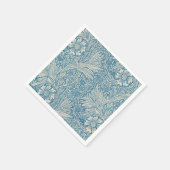 William Morris - Blaues Ringelblumen-Blumendesign Serviette (Ecke)