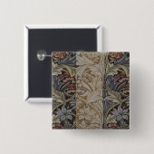 William Morris Blauglockentapete Botanischer Klass Button (Vorne & Hinten)