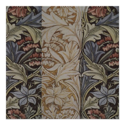 William Morris Blauglockentapete Botanischer Klass Poster (Vorderseite)