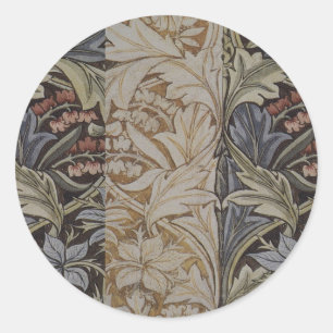 William Morris Blauglockentapete Botanischer Klass Runder Aufkleber