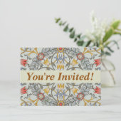 William Morris Bloral Circle Blume Illustration Einladung (Stehend Vorderseite)