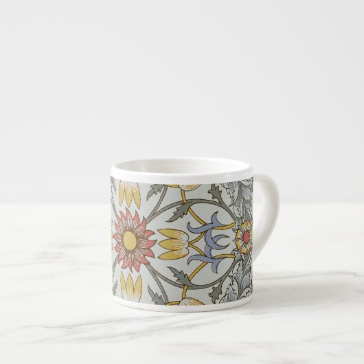 William Morris Bloral Circle Blume Illustration Espressotasse (Vorderseite Rechts)