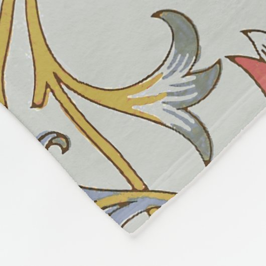 William Morris Bloral Circle Blume Illustration Fleecedecke (Ecke)