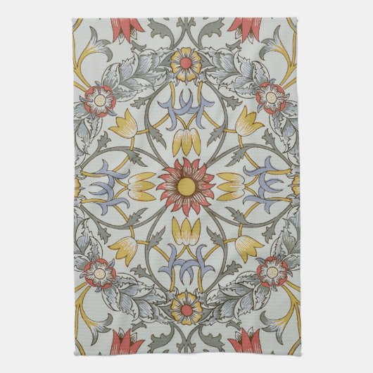 William Morris Bloral Circle Blume Illustration Geschirrtuch (Vertikal)