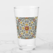 William Morris Bloral Circle Blume Illustration Glas (Vorderseite)