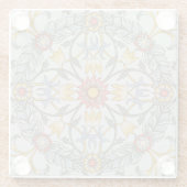 William Morris Bloral Circle Blume Illustration Glasuntersetzer (Rückseite)