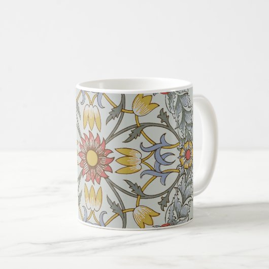 William Morris Bloral Circle Blume Illustration Kaffeetasse (VorderseiteRechts)