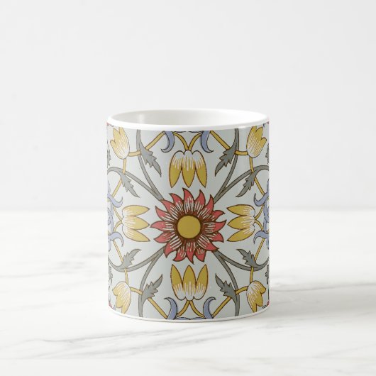 William Morris Bloral Circle Blume Illustration Kaffeetasse (Mittel)