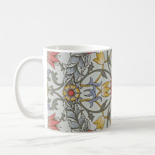William Morris Bloral Circle Blume Illustration Kaffeetasse (Links)