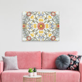 William Morris Bloral Circle Blume Illustration Leinwanddruck (Insitu (Wohnzimmer))