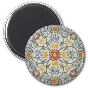 William Morris Bloral Circle Blume Illustration Magnet