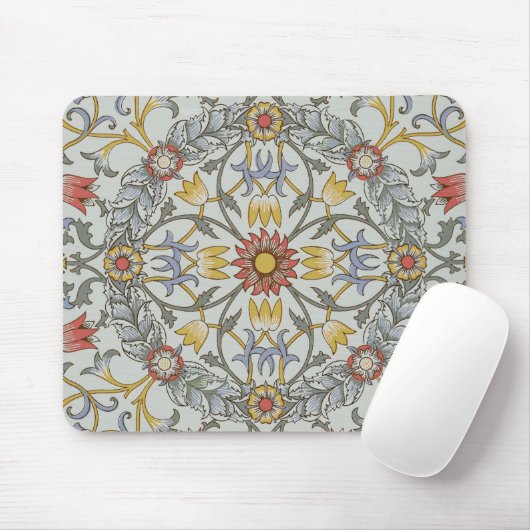 William Morris Bloral Circle Blume Illustration Mousepad (Mit Mouse)