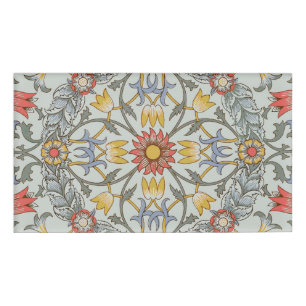 William Morris Bloral Circle Blume Illustration Namenschild
