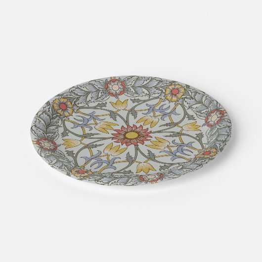 William Morris Bloral Circle Blume Illustration Pappteller (Schrägansicht)