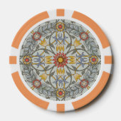 William Morris Bloral Circle Blume Illustration Pokerchips (Vorderseite)