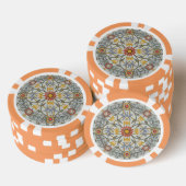 William Morris Bloral Circle Blume Illustration Pokerchips (Stapel)