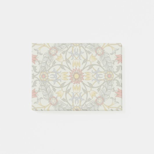 William Morris Bloral Circle Blume Illustration Post-it Klebezettel (Vorderseite)
