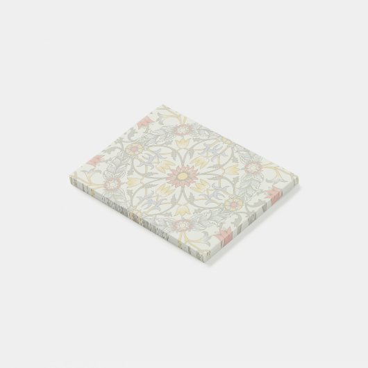 William Morris Bloral Circle Blume Illustration Post-it Klebezettel (angewinkelt)