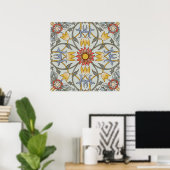 William Morris Bloral Circle Blume Illustration Poster (Heimbüro)