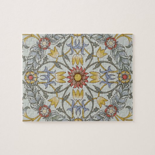 William Morris Bloral Circle Blume Illustration Puzzle (Horizontal)
