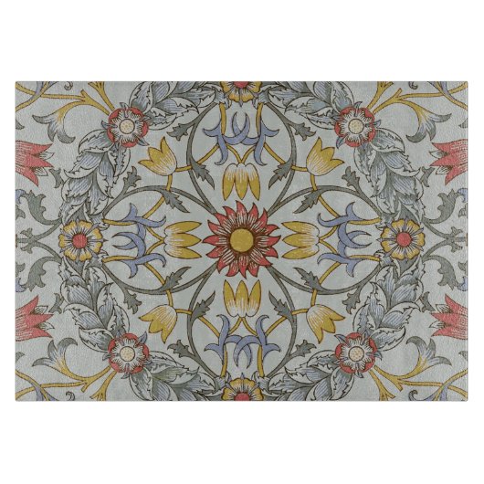 William Morris Bloral Circle Blume Illustration Schneidebrett (Vorderseite)