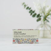 William Morris Bloral Circle Blume Illustration Visitenkarte (Stehend Vorderseite)