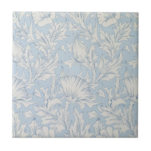 William Morris Blue Art Nouveau Floral Pattern Fliese (Vorderseite)