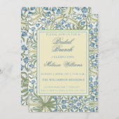 William Morris - Blue Bellflowers Bridal Brunch Einladung (Vorne/Hinten)