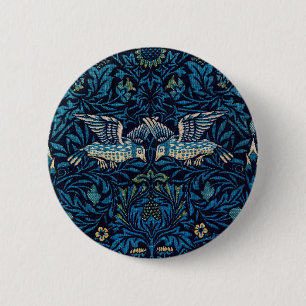 William Morris Blue Birds Tapestry Classic Button