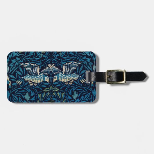 William Morris Blue Birds Tapestry Classic Gepäckanhänger (Vorderseite horizontal)